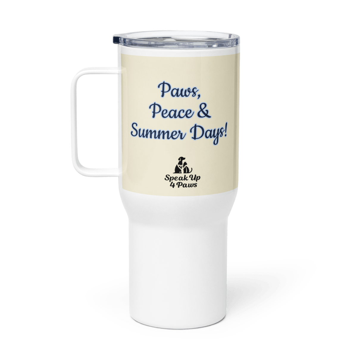 Summer Bond - "Paws, Peace & Summer Days!" - TrailMate Tumbler (Color: Apricot White) - Travel Mug - Speak Up 4 Paws