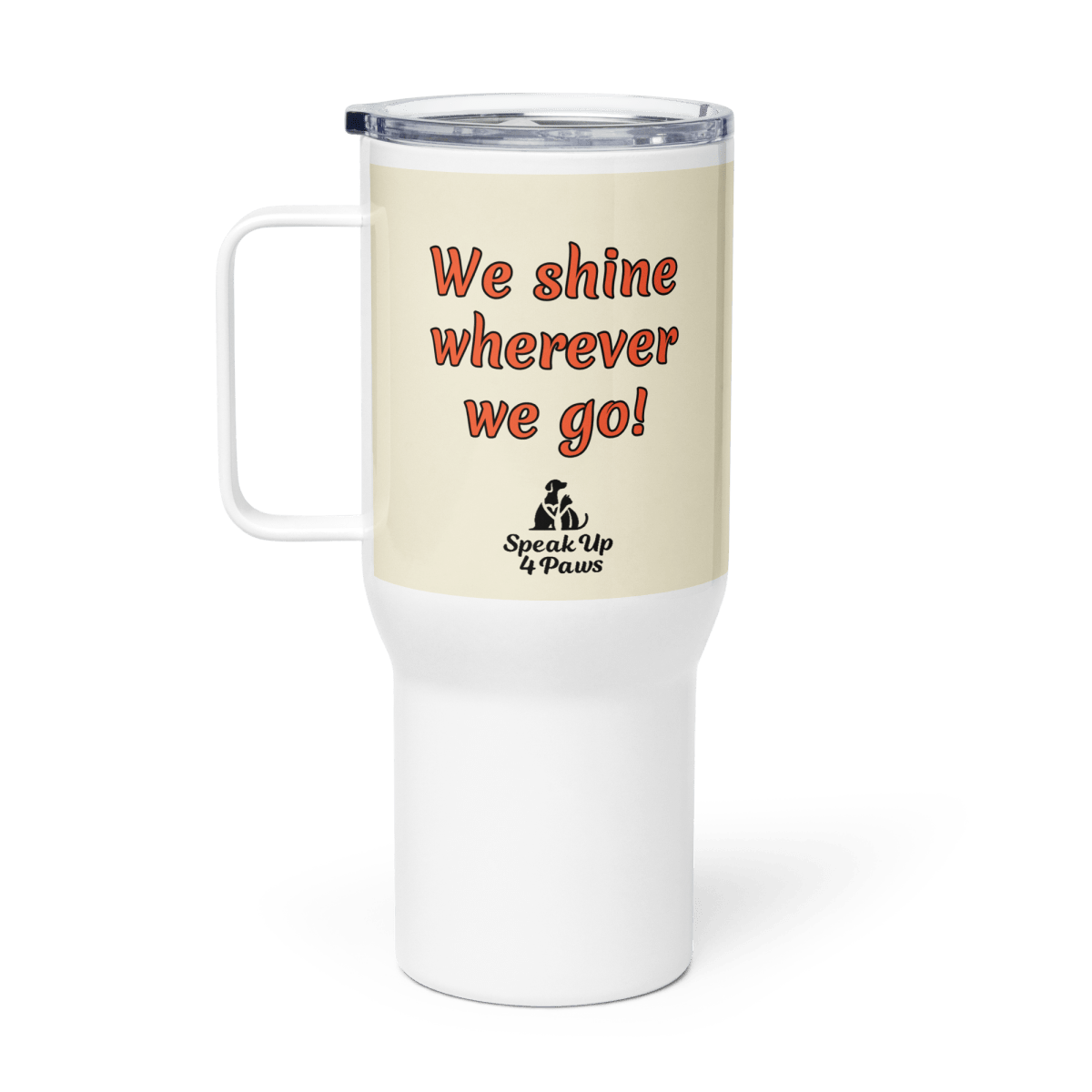 Sun - Kissed Bond - "We shine wherever we go!" - TrailMate Tumbler (Color: Apricot White) - Travel Mug - Speak Up 4 Paws