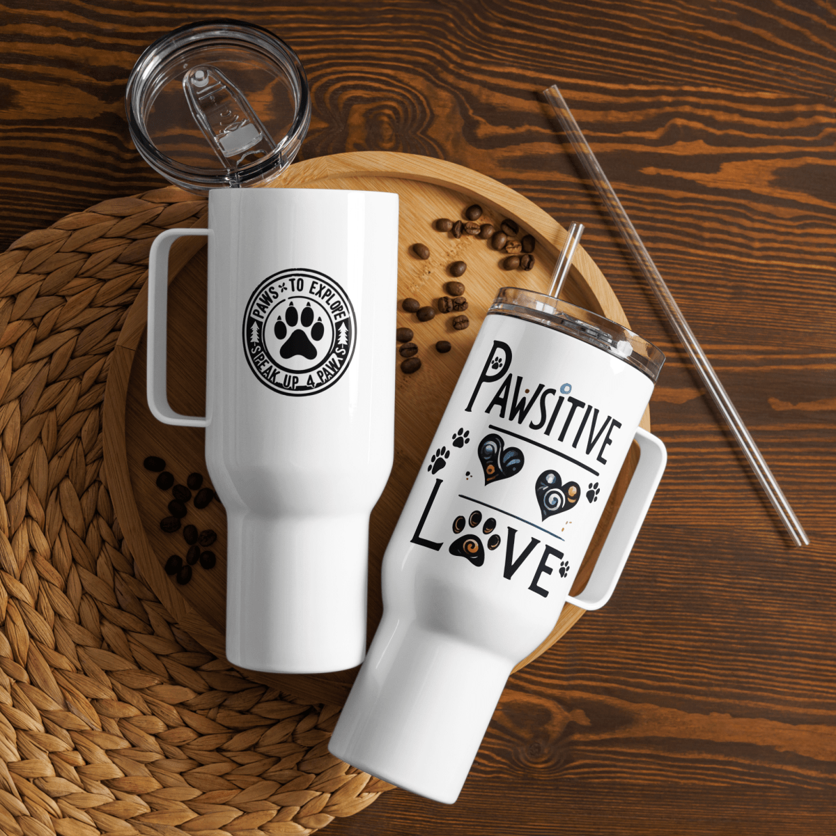 Radiant Companions - Pawfect Journey Mug (25 oz & 40 oz) - Travel Mug - Speak Up 4 Paws
