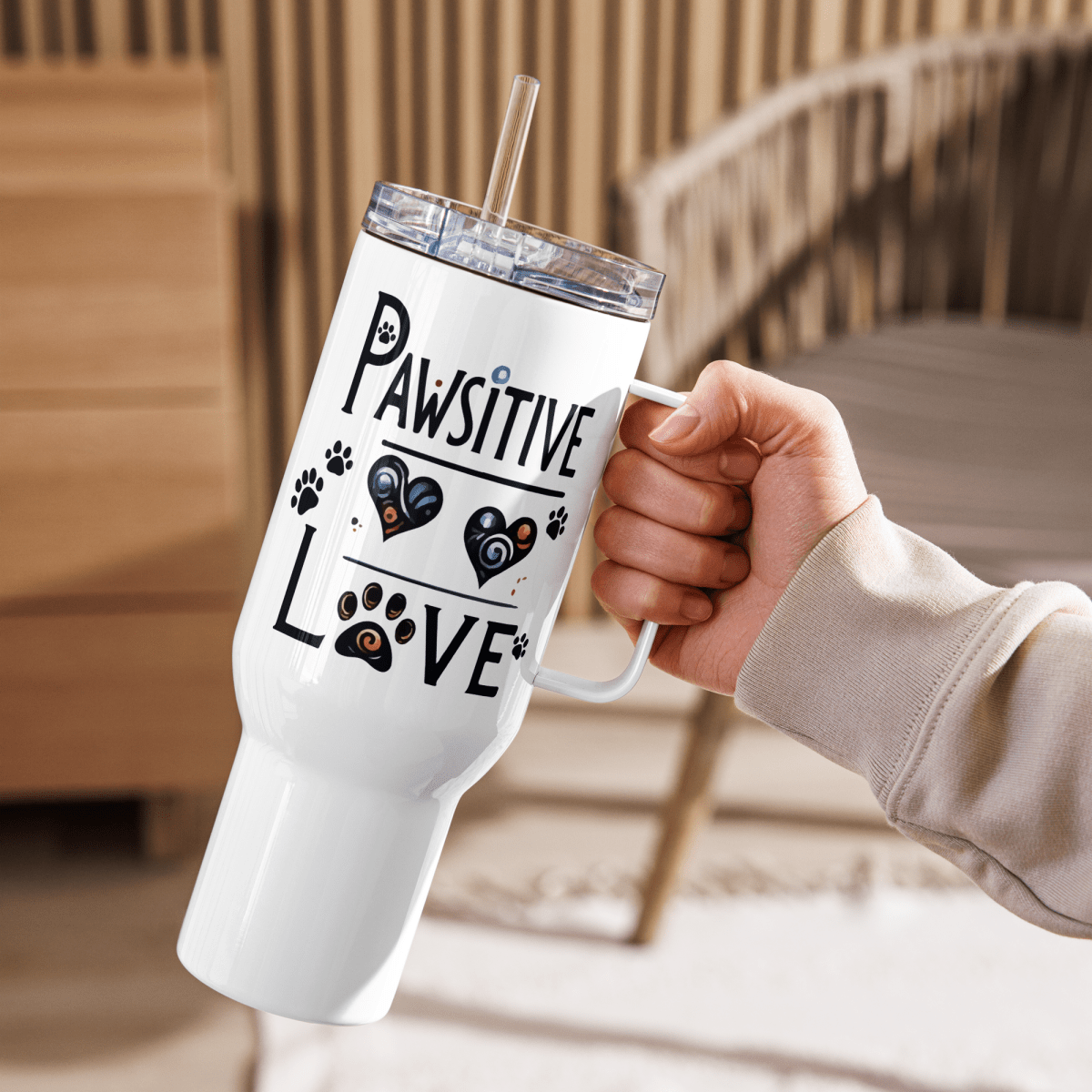 Pawsitive Love - Pawfect Journey Mug (25 oz & 40 oz) - Travel Mug - Speak Up 4 Paws