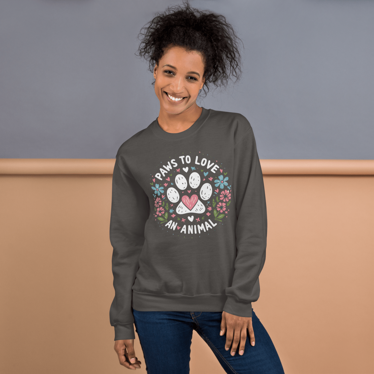 Circle of Pawsitivity - Sweatshirt | COLORS: Indigo Blue, Navy, Forest Green Charcoal - Preshrunk Sweatshirt - Speak Up 4 Paws