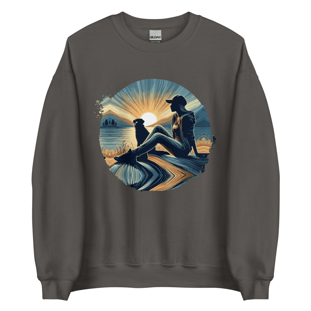 Lakeside Serenity - Sweatshirt | COLORS: Indigo Blue, Charcoal, Ash, Sand - Preshrunk Sweatshirt - Speak Up 4 Paws