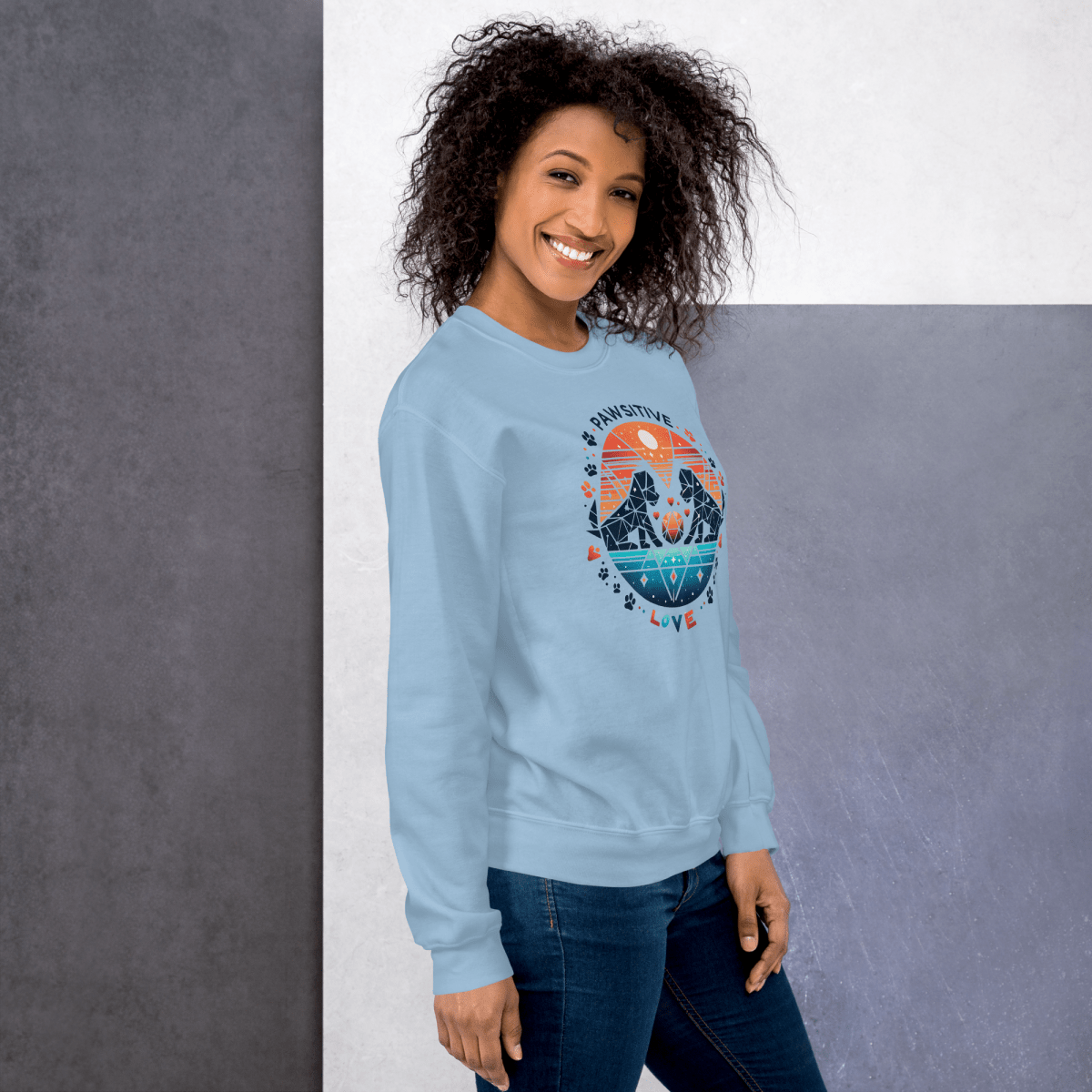 Geometric Puppy Play - Preshrunk Sweatshirt - Preshrunk Sweatshirt - Speak Up 4 Paws