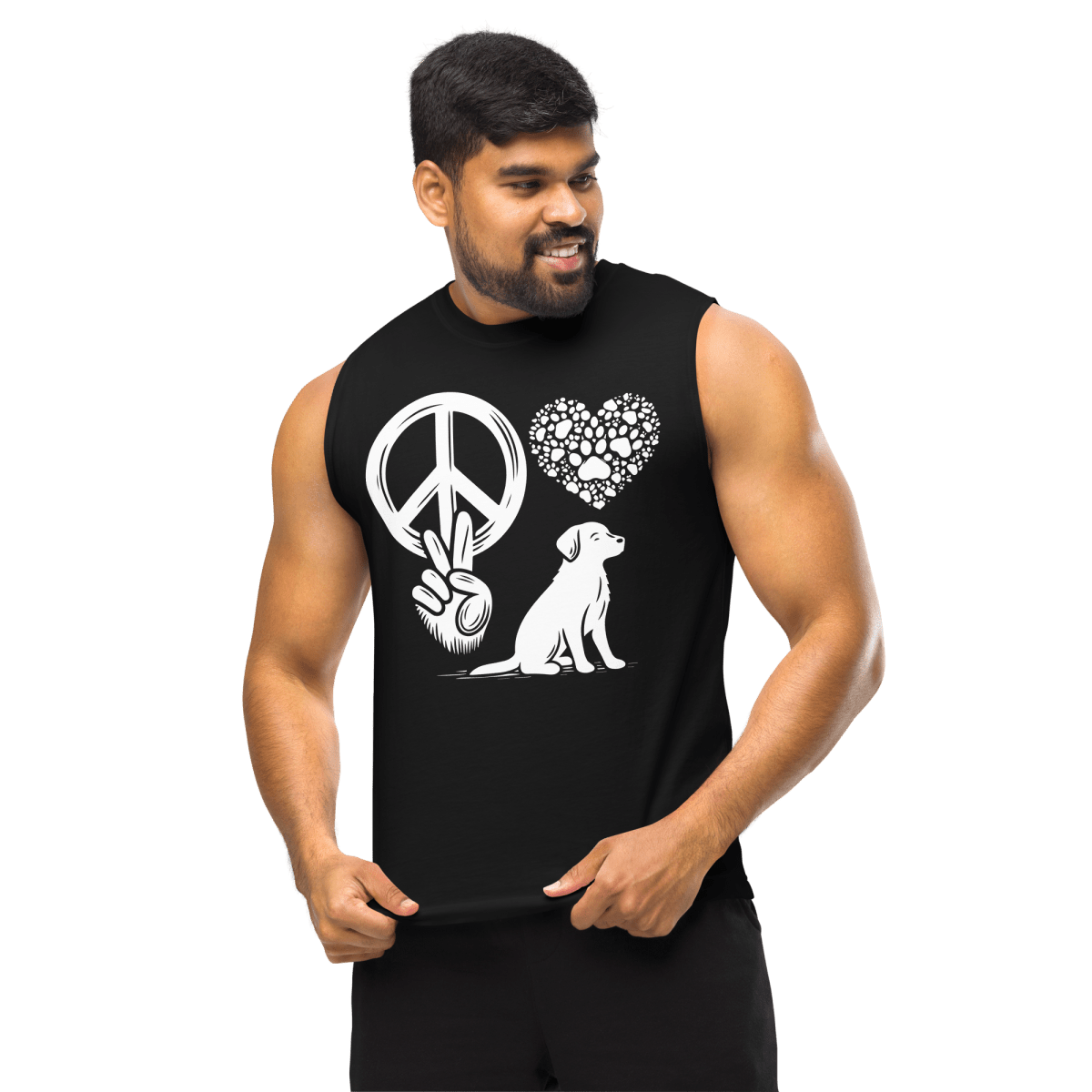 Peaceful Paws - Men’s Muscle Shirt - Unisex Muscle Tee - Speak Up 4 Paws