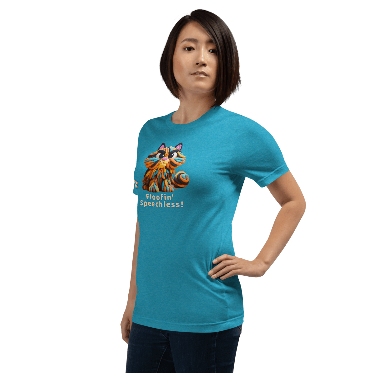Sir Floofalot - Everyday Tee - "Floofin' Speechless" | COLORS: Pink, Heather Deep Teal, Heather Aqua, Toast - Unisex Staple Tee - Speak Up 4 Paws