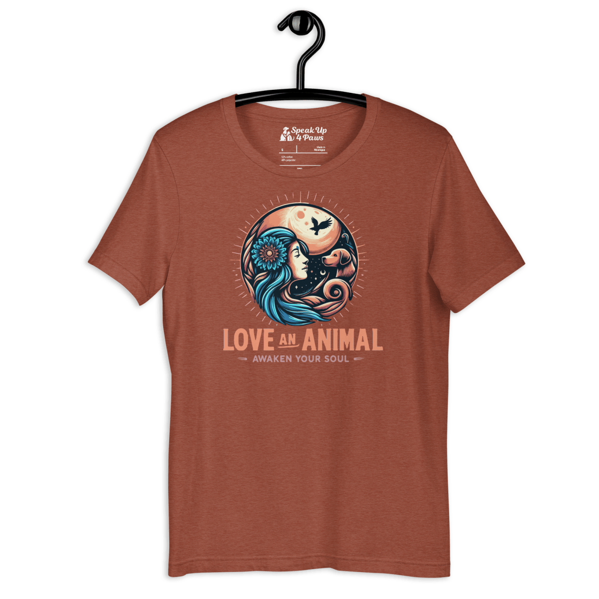 Lunar Serenade - Everyday Tee | COLORS: Heather Raspberry, Heather Clay, Heather Slate, Aqua - Unisex Staple Tee - Speak Up 4 Paws