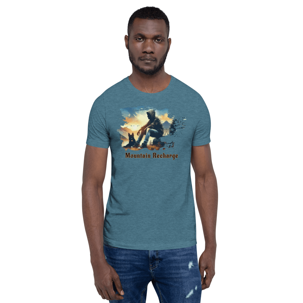 Mountain Recharge - Everyday Tee | COLORS: Toast, Heather Slate, Heather Deep Teal, Tan - Unisex Staple Tee - Speak Up 4 Paws