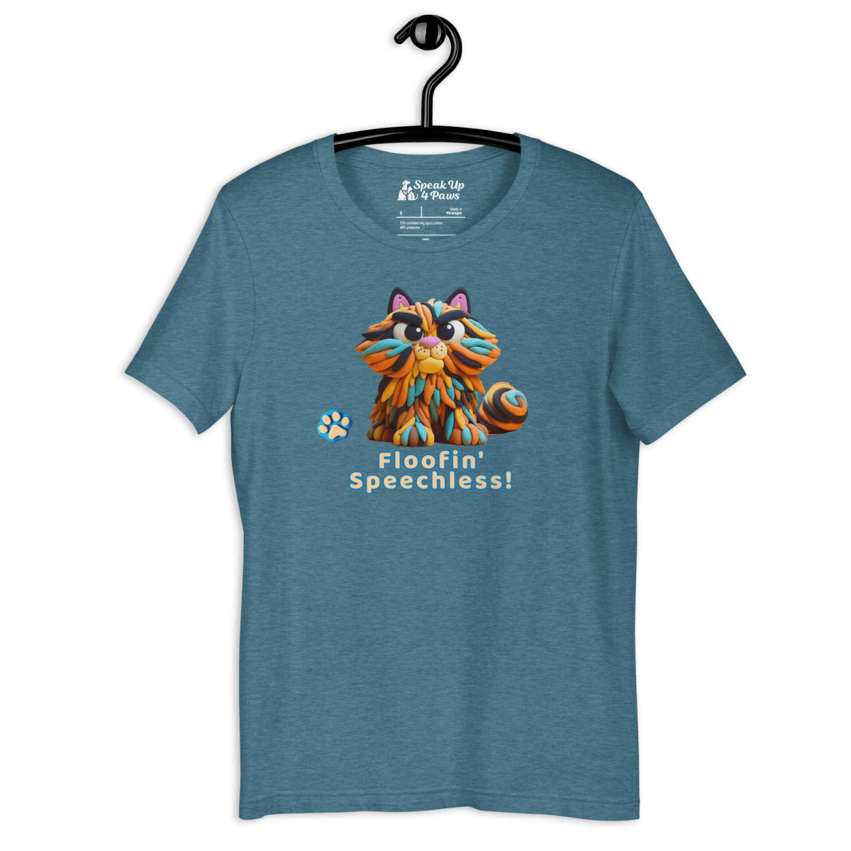 Sir Floofalot - Everyday Tee - "Floofin' Speechless" | COLORS: Pink, Heather Deep Teal, Heather Aqua, Toast - Unisex Staple Tee - Speak Up 4 Paws