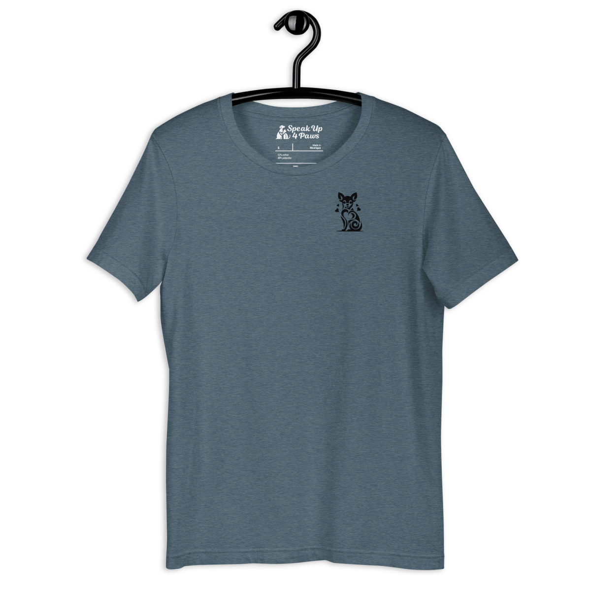 Tiny Heart - Big Love Everyday Tee | COLORS: Heather Deep Teal, Heather Slate, Mauve, Pink - Unisex Staple Tee - Speak Up 4 Paws
