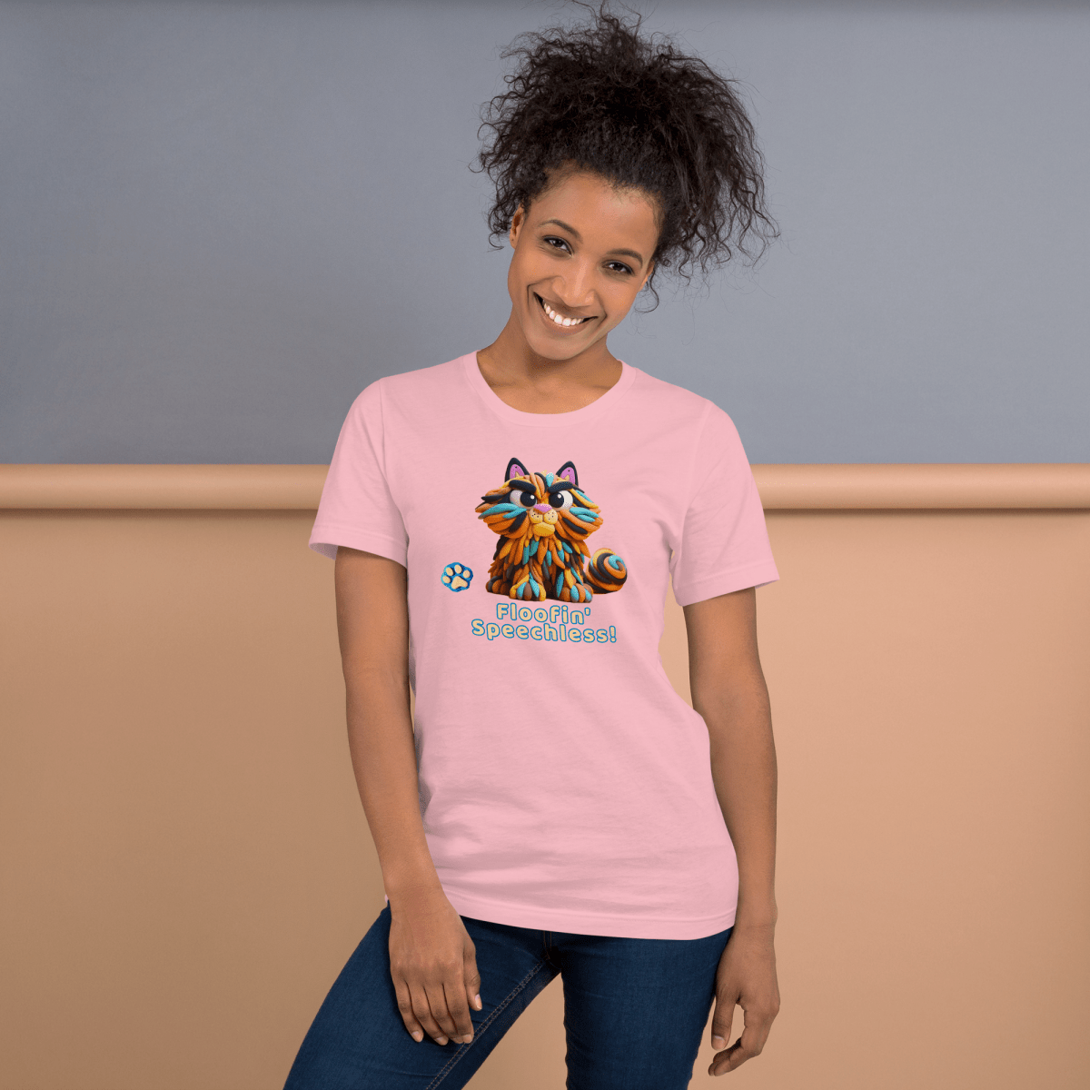 Sir Floofalot - Everyday Tee - "Floofin' Speechless" | COLORS: Pink, Heather Deep Teal, Heather Aqua, Toast - Unisex Staple Tee - Speak Up 4 Paws