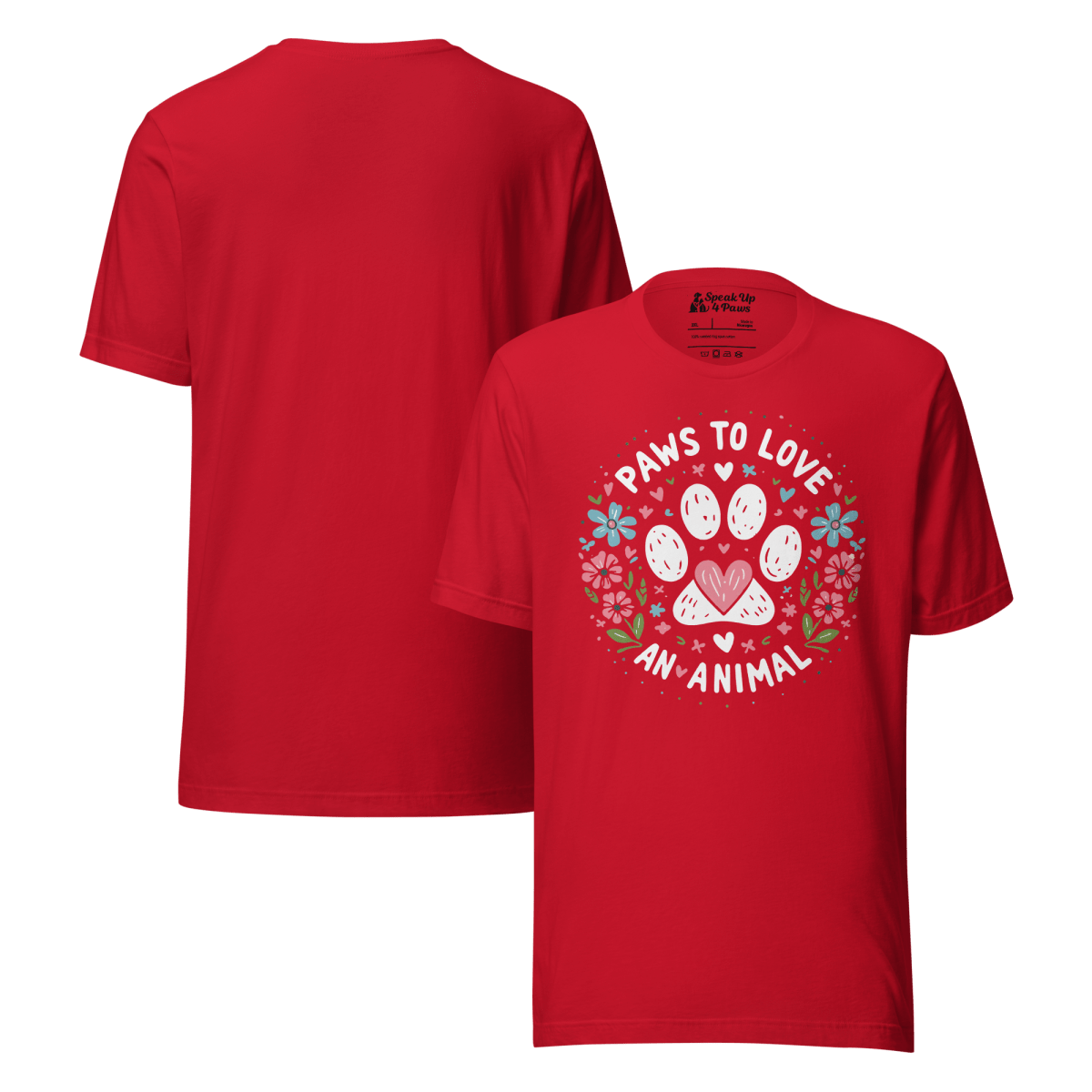 Circle of Pawsitivity - Everyday Plus Tee | COLORS: Black Heather, Navy, Red, Dark Grey Heather - Unisex Staple Tee - Speak Up 4 Paws