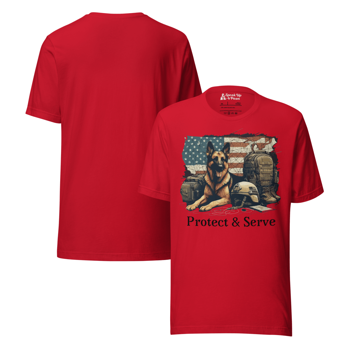 Sentinel of Valor - Everyday Plus Tee | COLORS: Athletic Heather, Red, White - Unisex Staple Tee - Speak Up 4 Paws