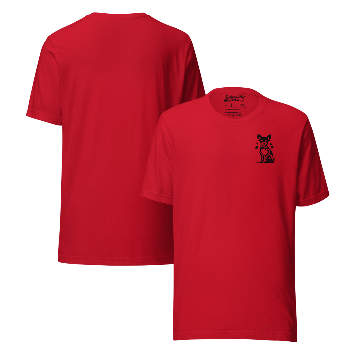 Tiny Heart - Big Love - Everyday Plus Tee | COLORS: Red, Athletic Heather, White - Unisex Staple Tee - Speak Up 4 Paws