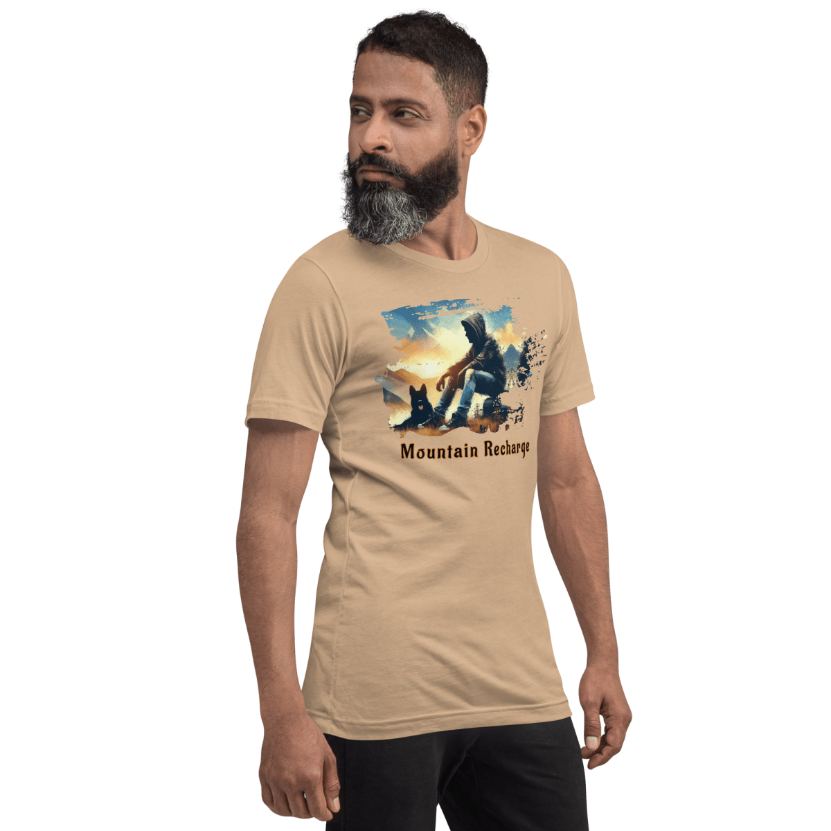 Mountain Recharge - Everyday Tee | COLORS: Toast, Heather Slate, Heather Deep Teal, Tan - Unisex Staple Tee - Speak Up 4 Paws