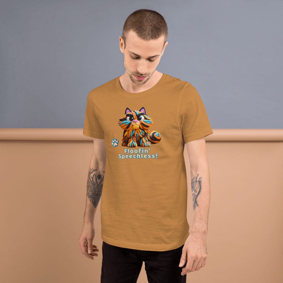 Sir Floofalot - Everyday Tee - "Floofin' Speechless" | COLORS: Pink, Heather Deep Teal, Heather Aqua, Toast - Unisex Staple Tee - Speak Up 4 Paws