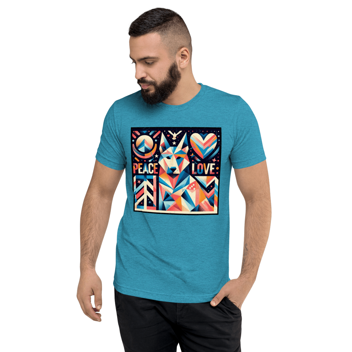 Kaleidoscope Harmony - Men's Tri - Blend Comfort Tee - Unisex Tri - Blend - Speak Up 4 Paws