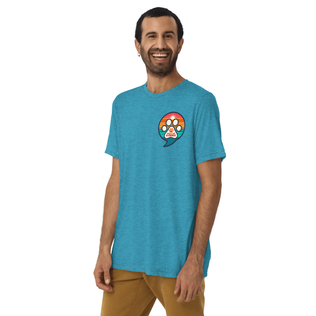 Paws for a Cause - Men's Tri - Blend Comfort Tee - Unisex Tri - Blend - Speak Up 4 Paws