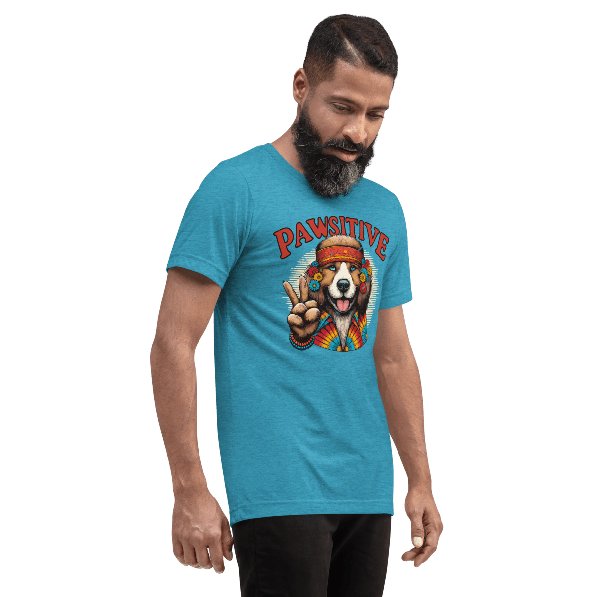 Groovy Canine Vibes - Men's Tri - Blend Comfort Tee - Unisex Tri - Blend - Speak Up 4 Paws