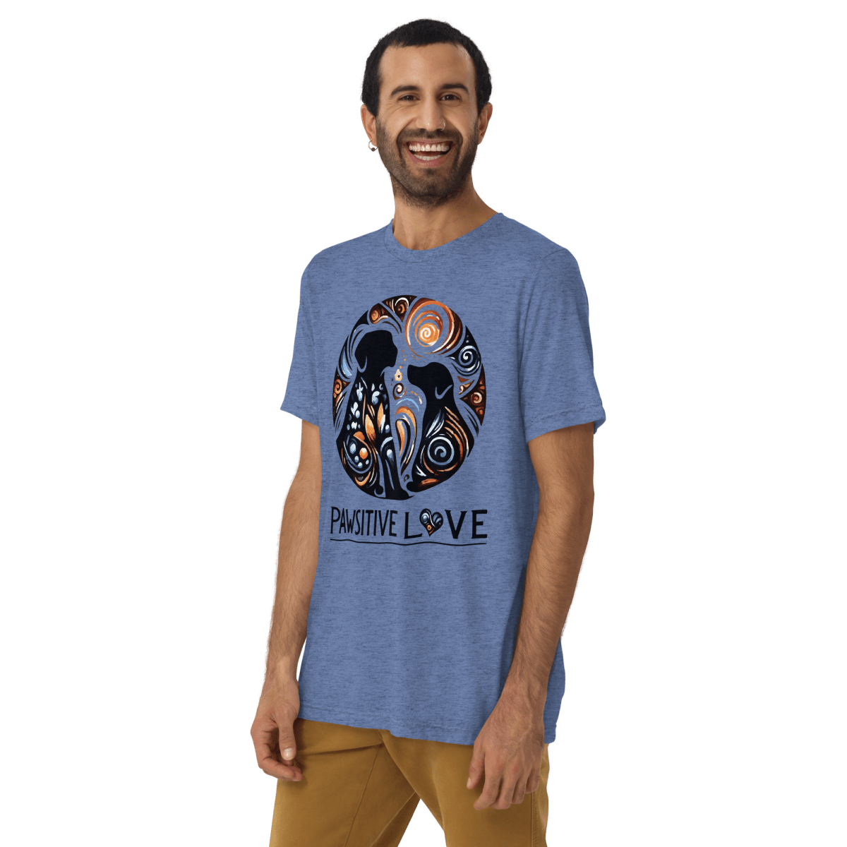 Swirl of Pawsitivity - Men's Tri - Blend Comfort Tee - Unisex Tri - Blend - Speak Up 4 Paws