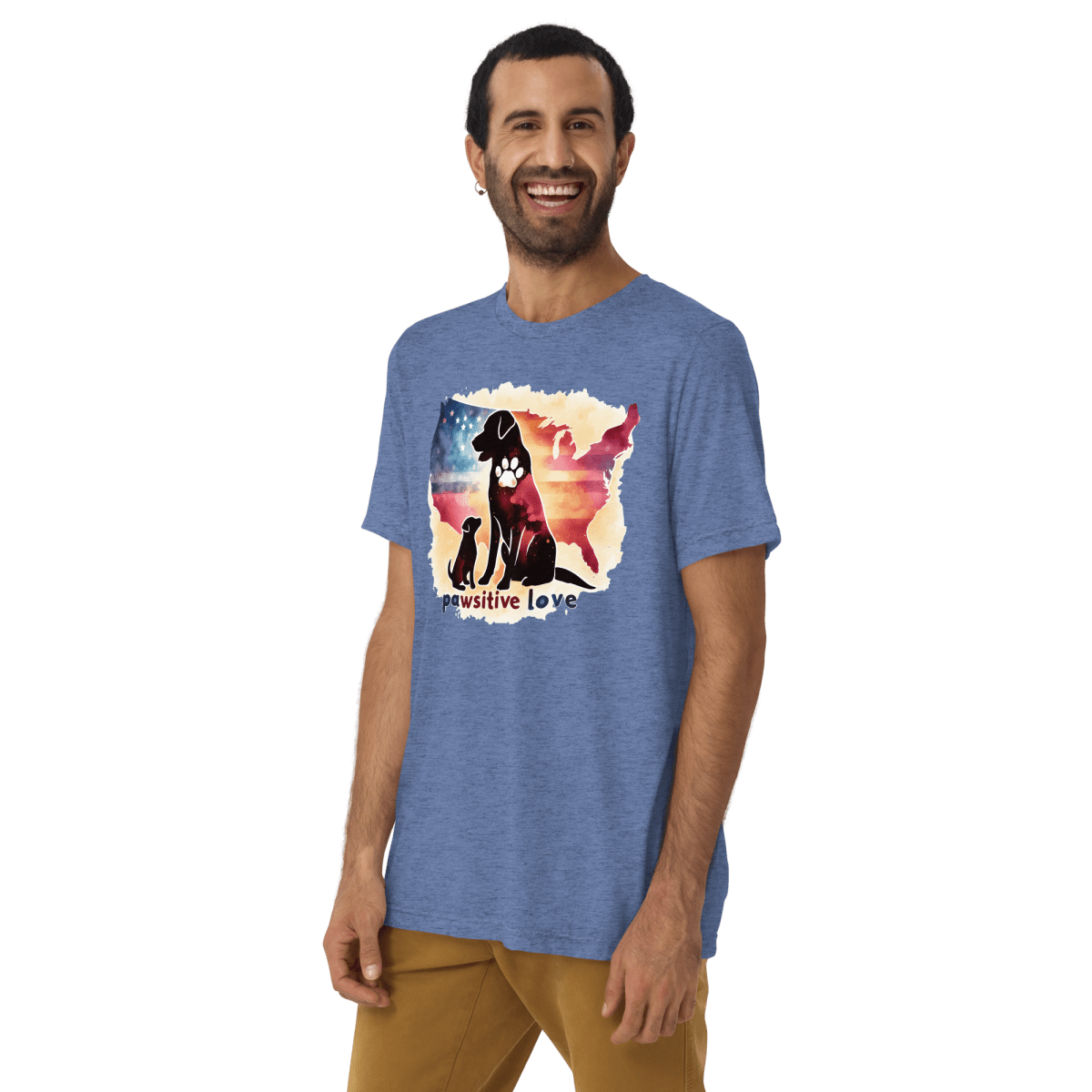 United by Pawprints - Men's Tri - Blend Comfort Tee - Unisex Tri - Blend - Speak Up 4 Paws