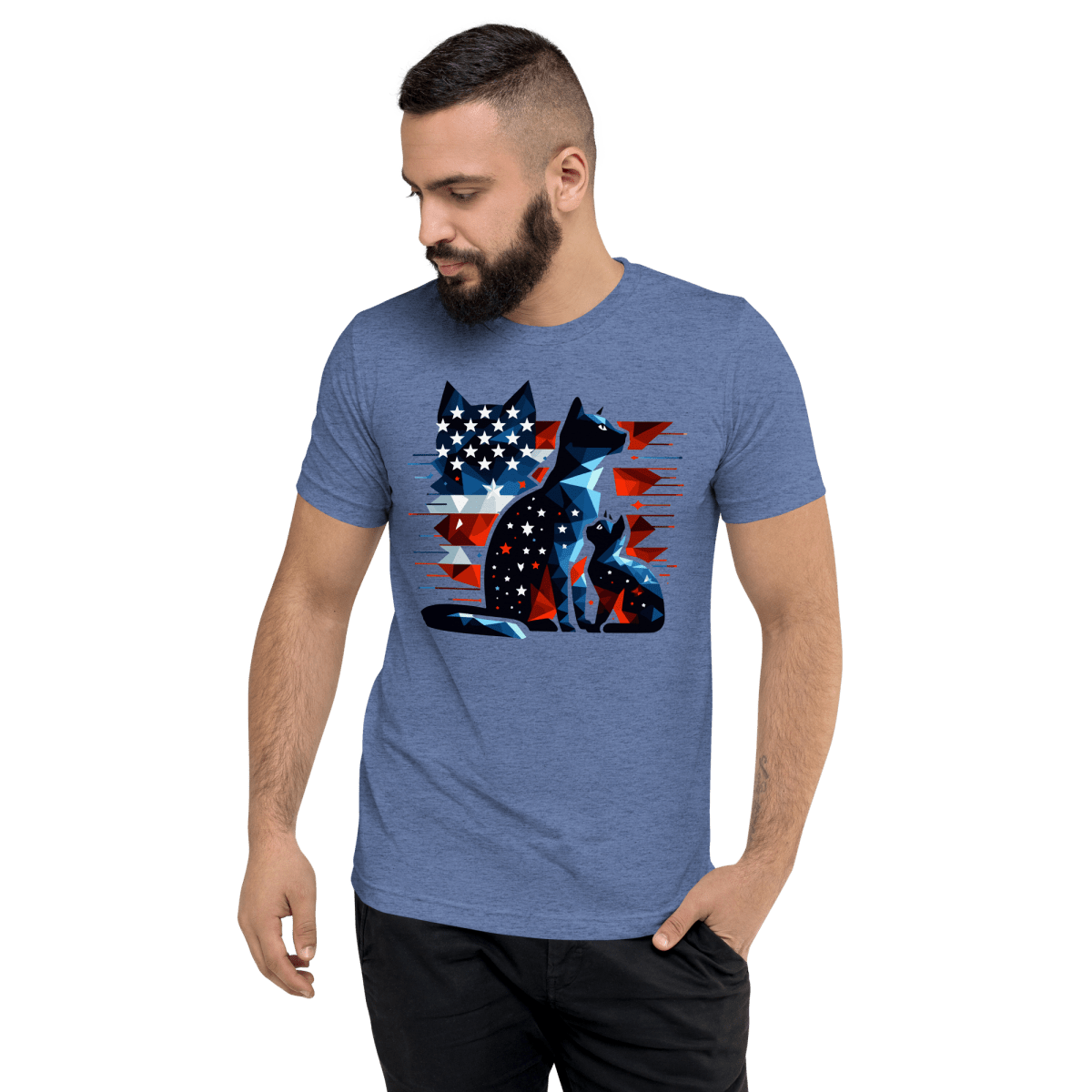 Stars and Stripes Companions - Men's Tri - Blend Comfort Tee - Unisex Tri - Blend - Speak Up 4 Paws