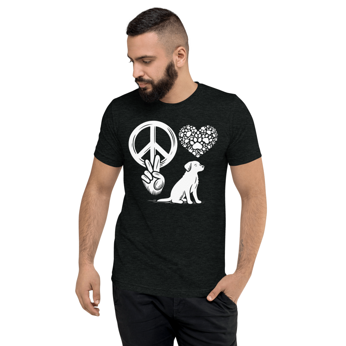 Peaceful Paws - Men's Tri - Blend Comfort Tee - Unisex Tri - Blend - Speak Up 4 Paws