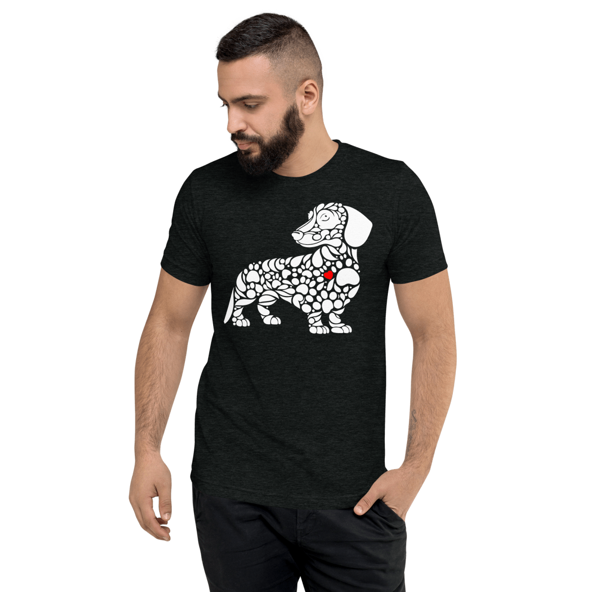 Pawfect Doxie - Men's Tri - Blend Comfort Tee - Unisex Tri - Blend - Speak Up 4 Paws