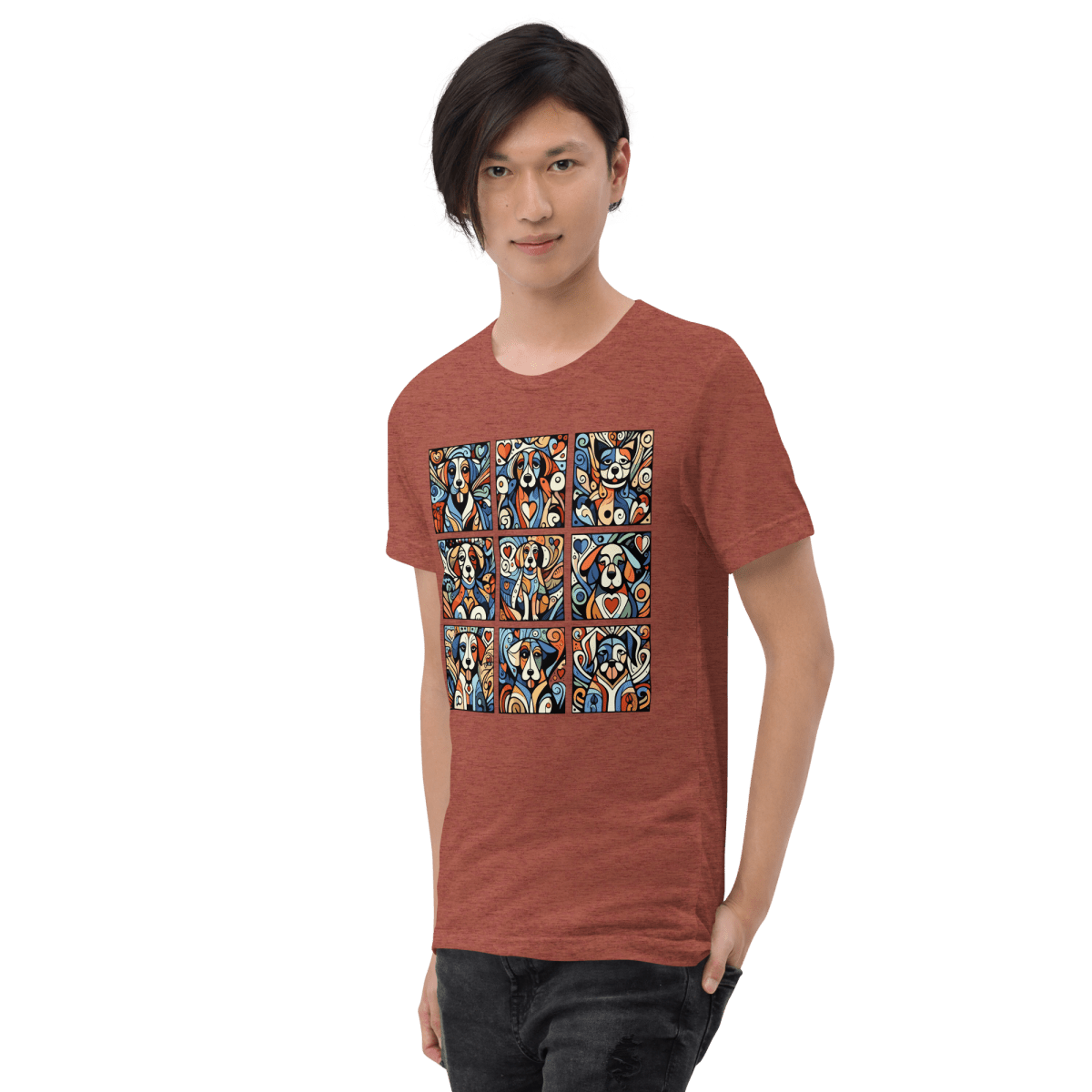 Artful Canines - Men's Tri - Blend Comfort Tee - Unisex Tri - Blend - Speak Up 4 Paws