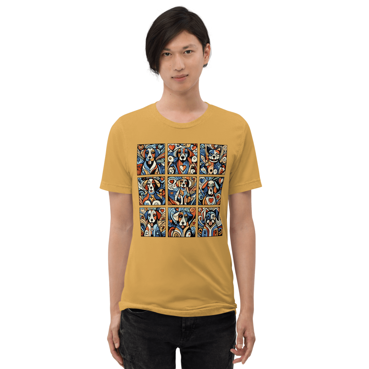 Artful Canines - Men's Tri - Blend Comfort Tee - Unisex Tri - Blend - Speak Up 4 Paws