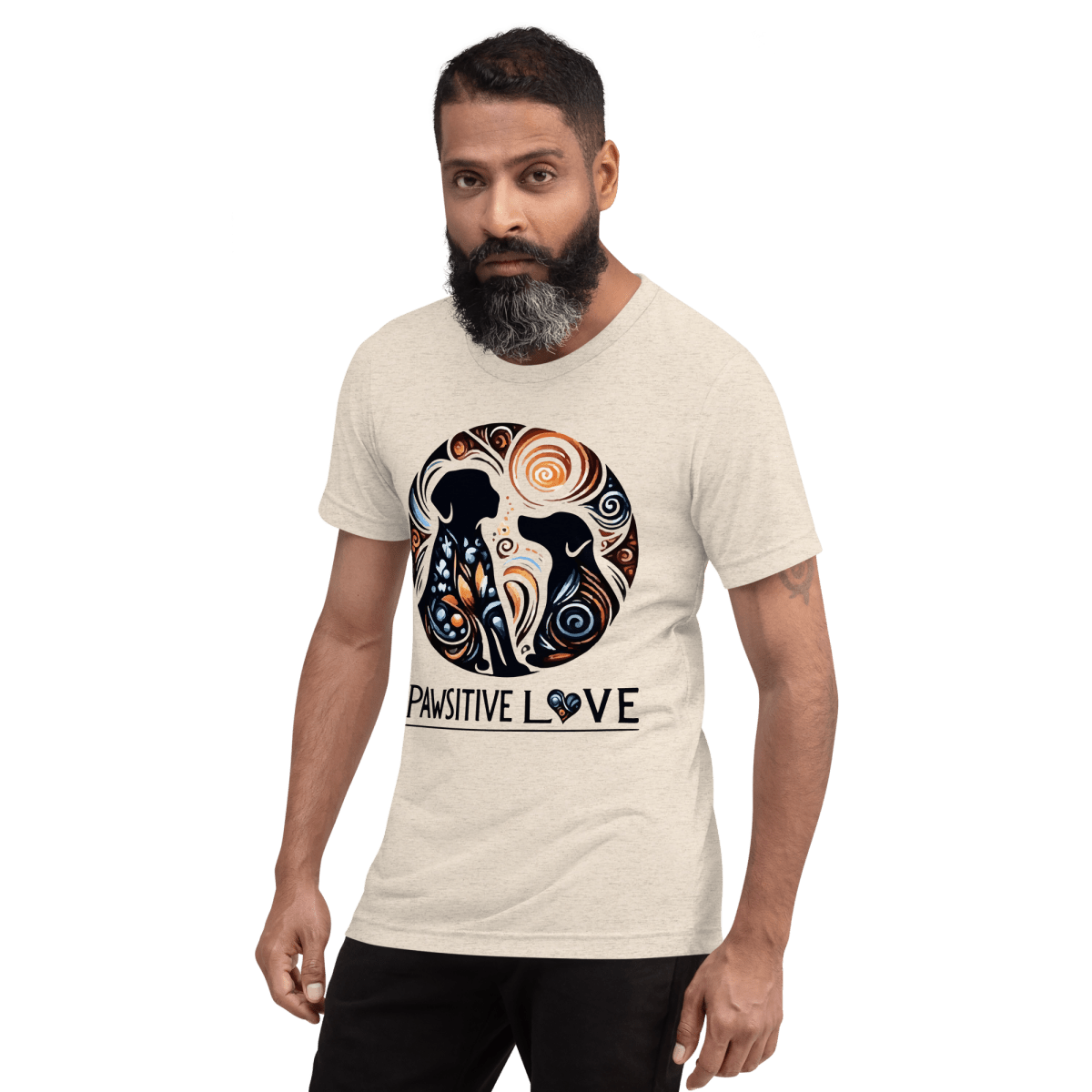 Swirl of Pawsitivity - Men's Tri - Blend Comfort Tee - Unisex Tri - Blend - Speak Up 4 Paws
