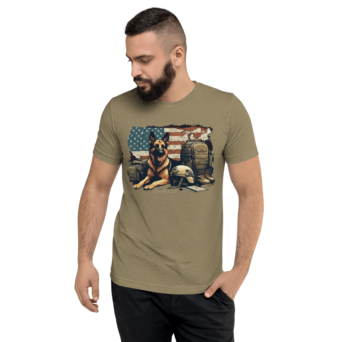 Sentinel of Valor - Men's Tri - Blend Comfort Tee - Unisex Tri - Blend - Speak Up 4 Paws