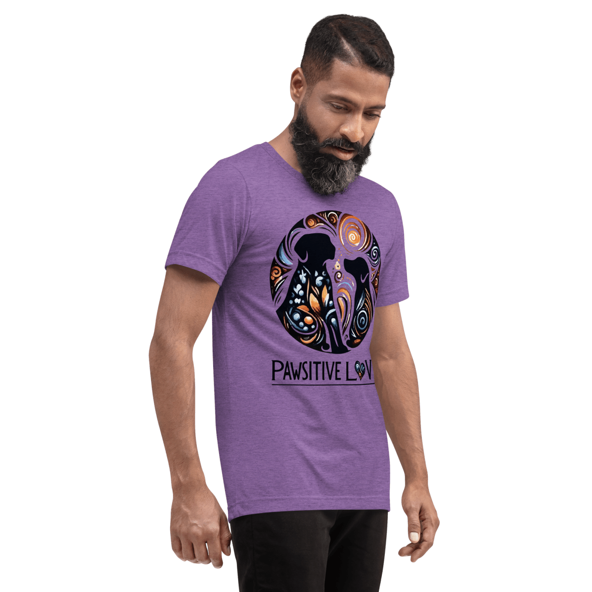 Swirl of Pawsitivity - Men's Tri - Blend Comfort Tee - Unisex Tri - Blend - Speak Up 4 Paws
