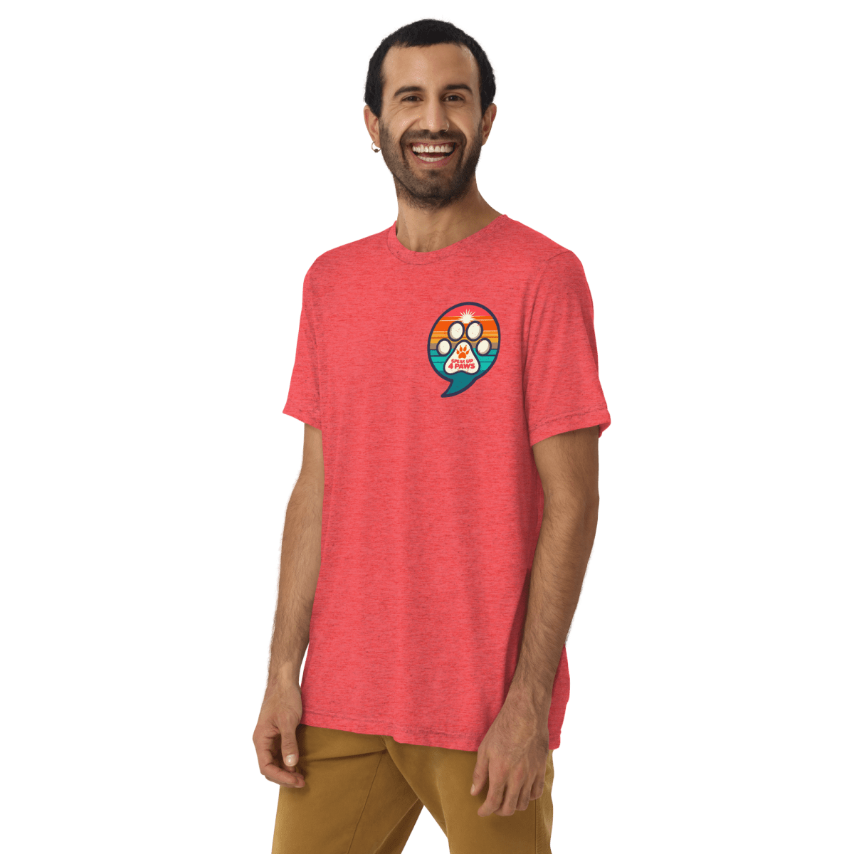 Paws for a Cause - Men's Tri - Blend Comfort Tee - Unisex Tri - Blend - Speak Up 4 Paws