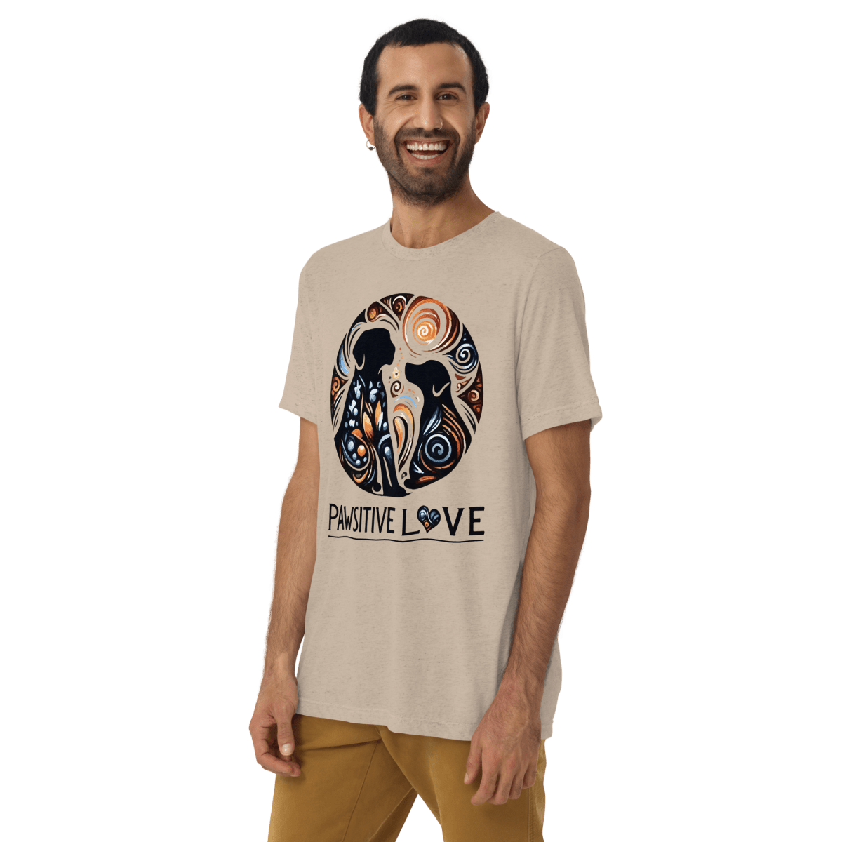 Swirl of Pawsitivity - Men's Tri - Blend Comfort Tee - Unisex Tri - Blend - Speak Up 4 Paws