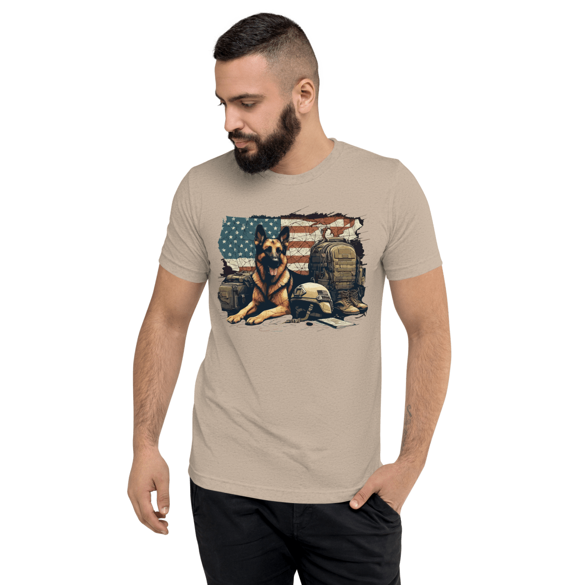 Sentinel of Valor - Men's Tri - Blend Comfort Tee - Unisex Tri - Blend - Speak Up 4 Paws