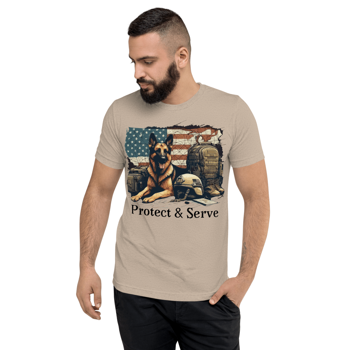 Sentinel of Valor - Men's Tri - Blend Comfort Tee - Unisex Tri - Blend - Speak Up 4 Paws