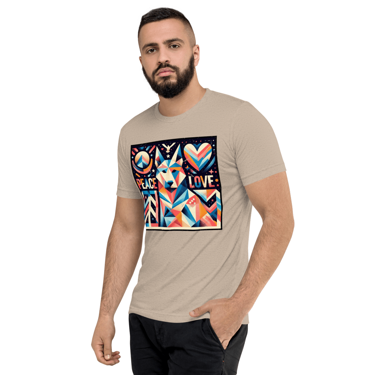 Kaleidoscope Harmony - Men's Tri - Blend Comfort Tee - Unisex Tri - Blend - Speak Up 4 Paws