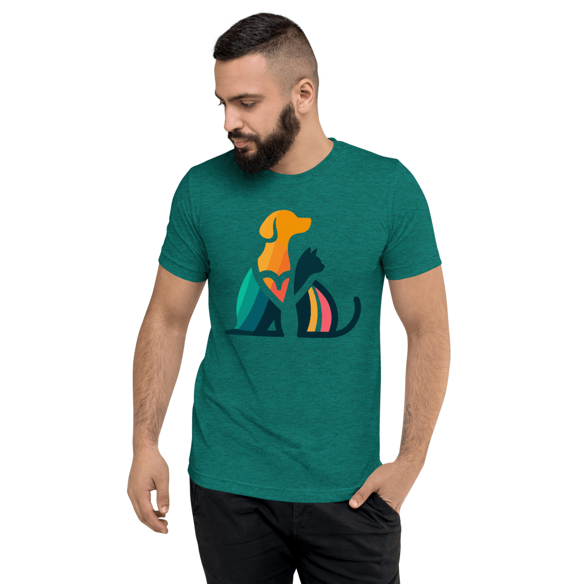 Unity Paws - Men's Tri - Blend Comfort Tee - Unisex Tri - Blend - Speak Up 4 Paws