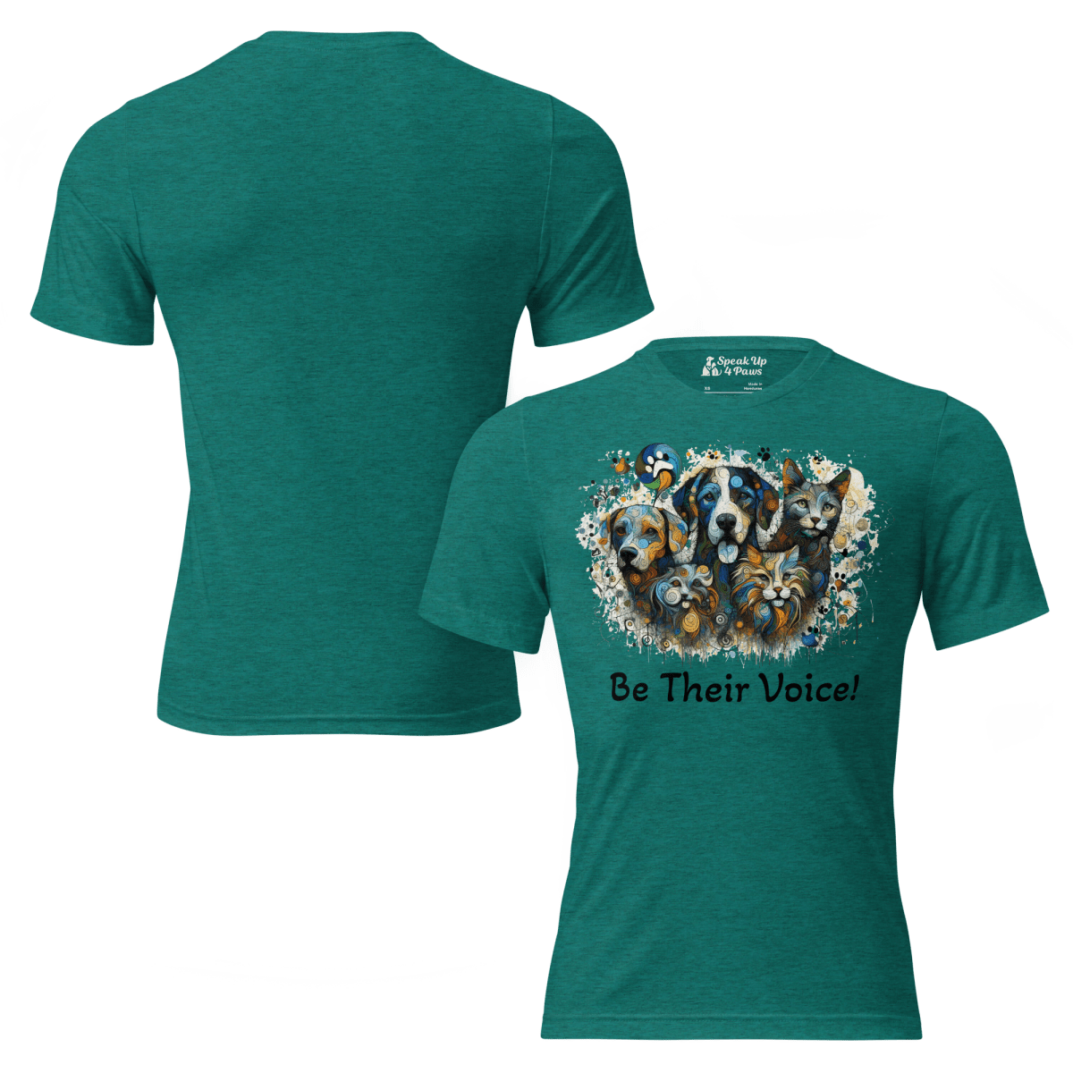 Be Their Voice - Men's Tri - Blend Comfort Tee - Unisex Tri - Blend - Speak Up 4 Paws