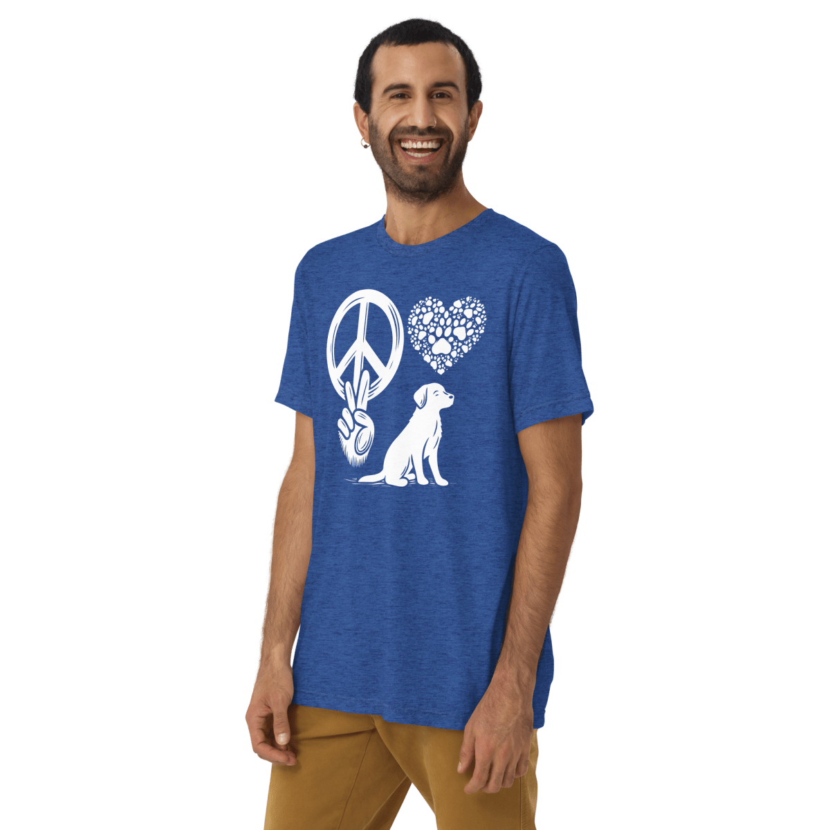 Peaceful Paws - Men's Tri - Blend Comfort Tee - Unisex Tri - Blend - Speak Up 4 Paws