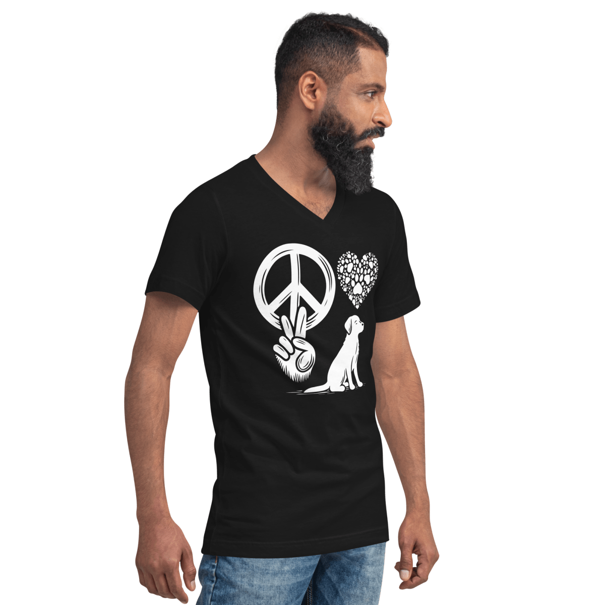 Peaceful Paws - Men's V - Neck Tee - V - Neck - Speak Up 4 Paws