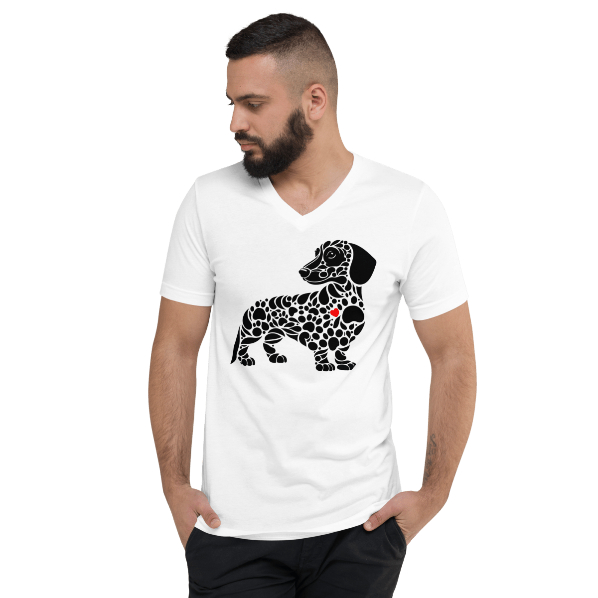 Pawfect Doxie - Men's V - Neck Tee - V - Neck - Speak Up 4 Paws