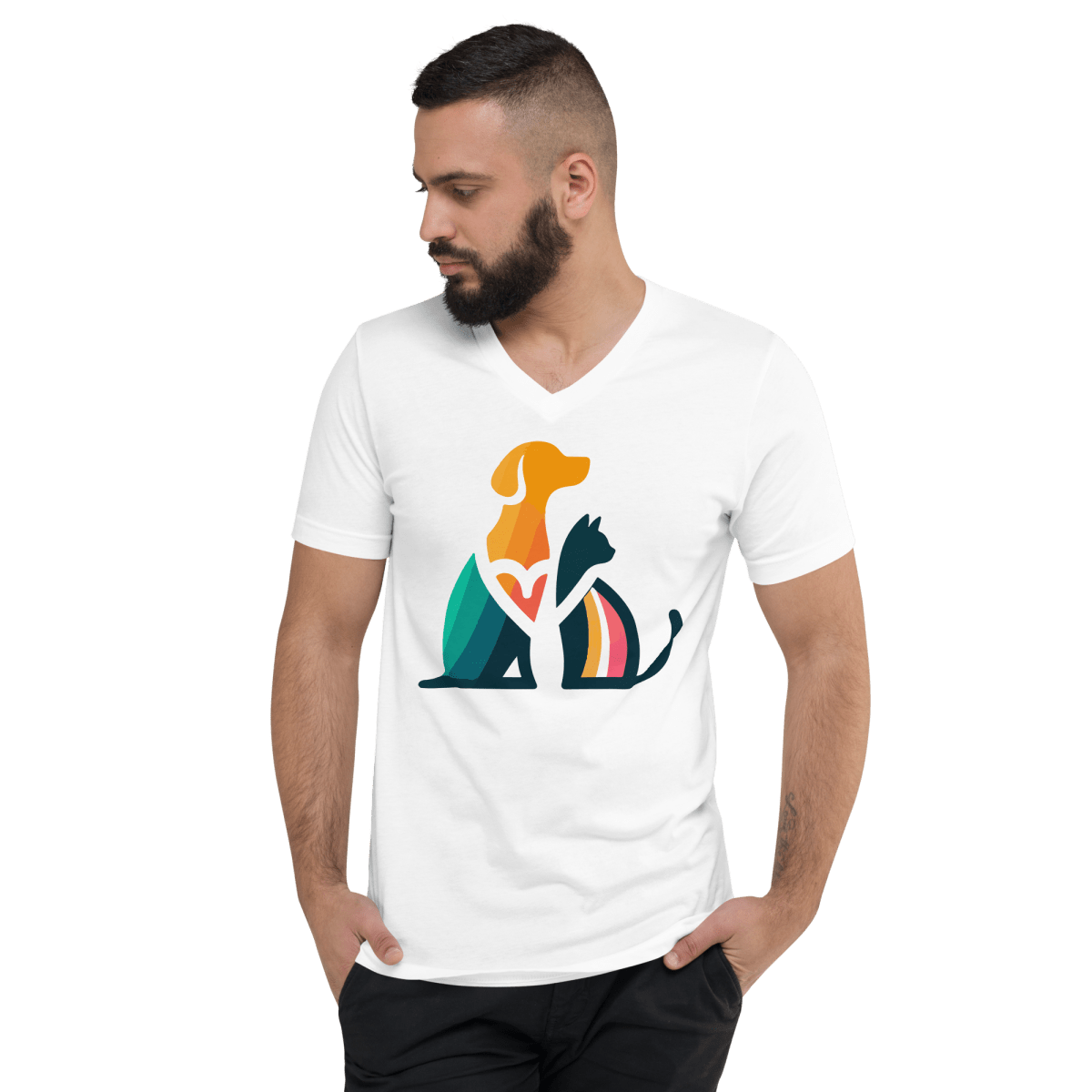 Unity Paws - Men's V - Neck Tee - V - Neck - Speak Up 4 Paws