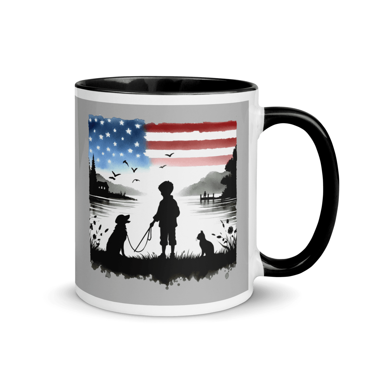 Sunset Friends - "Paws to Wonder!" - Vivid Mug (Color: Silver | Black) - Coffee Mug - Inside Color - Speak Up 4 Paws