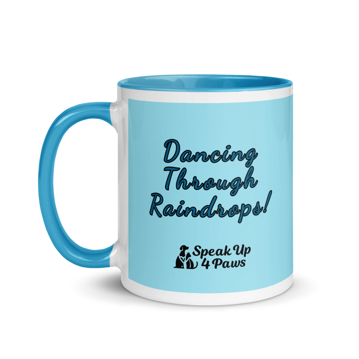 Paws in the Rain - "Dancing Through Raindrops!" - Vivid Mug (Color: Blizzard Blue | Blue) - Coffee Mug - Inside Color - Speak Up 4 Paws