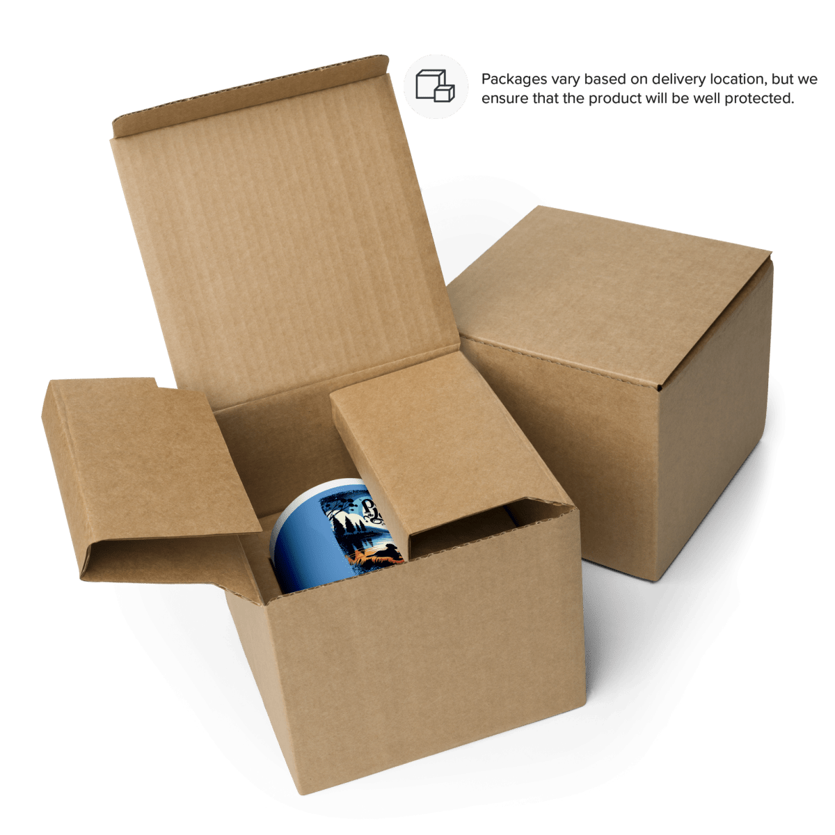 Forest Reflections - "Fetching Peace" - Vivid Mug (Color: Jordy Blue | Dark Blue) - Coffee Mug - Inside Color - Speak Up 4 Paws