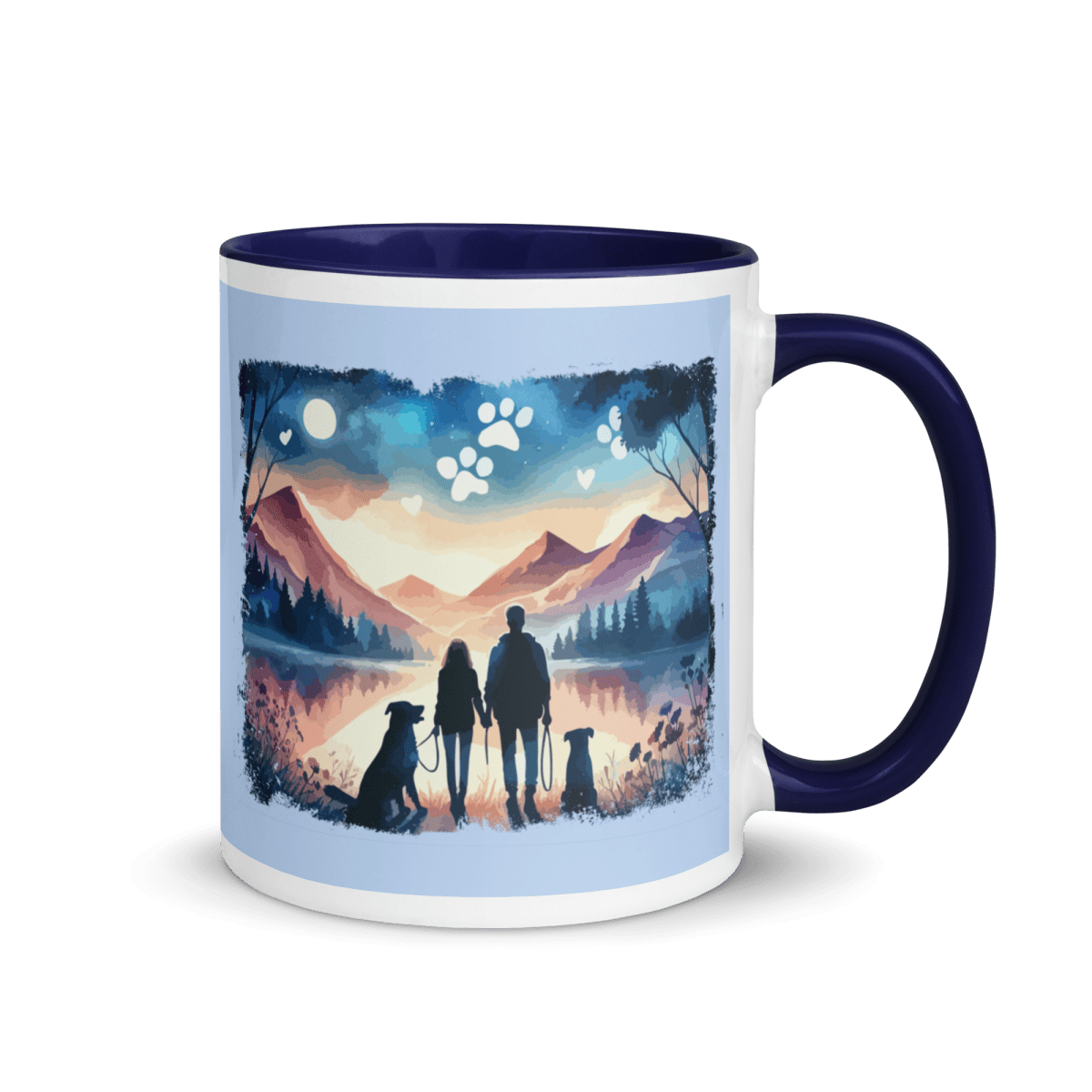 Lakeside Moments ' "Wags, Walks & Lakeside Memories!" - Vivid Mug (Color: Hawkes Blue | Dark Blue) - Coffee Mug - Inside Color - Speak Up 4 Paws