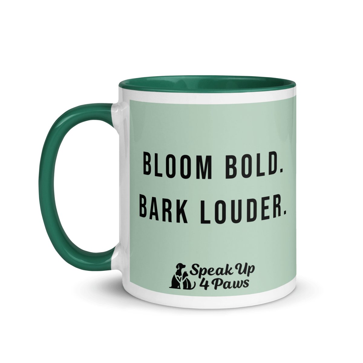 Daisy Moments - "Bloom Blod. Bark Louder." - Vivid Mug (Color: Edgewater | Dark Green) - Coffee Mug - Inside Color - Speak Up 4 Paws