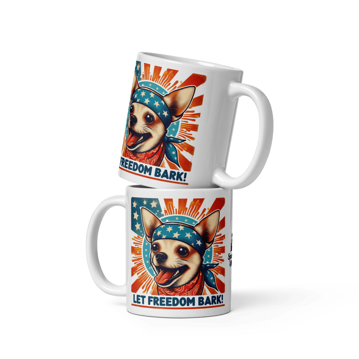 Bark of Freedom Trio - Chihuahua - Artful Paws Mug 11 oz. - Coffee Mug - Speak Up 4 Paws