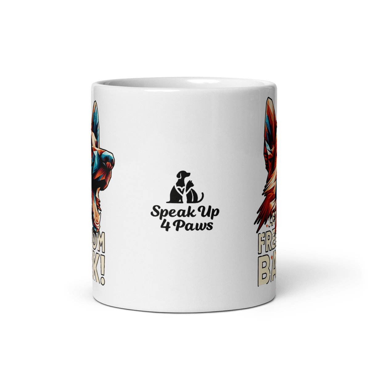 Bark of Freedom Trio - Shepherd - Artful Paws Mug 11 oz. - Coffee Mug - Speak Up 4 Paws